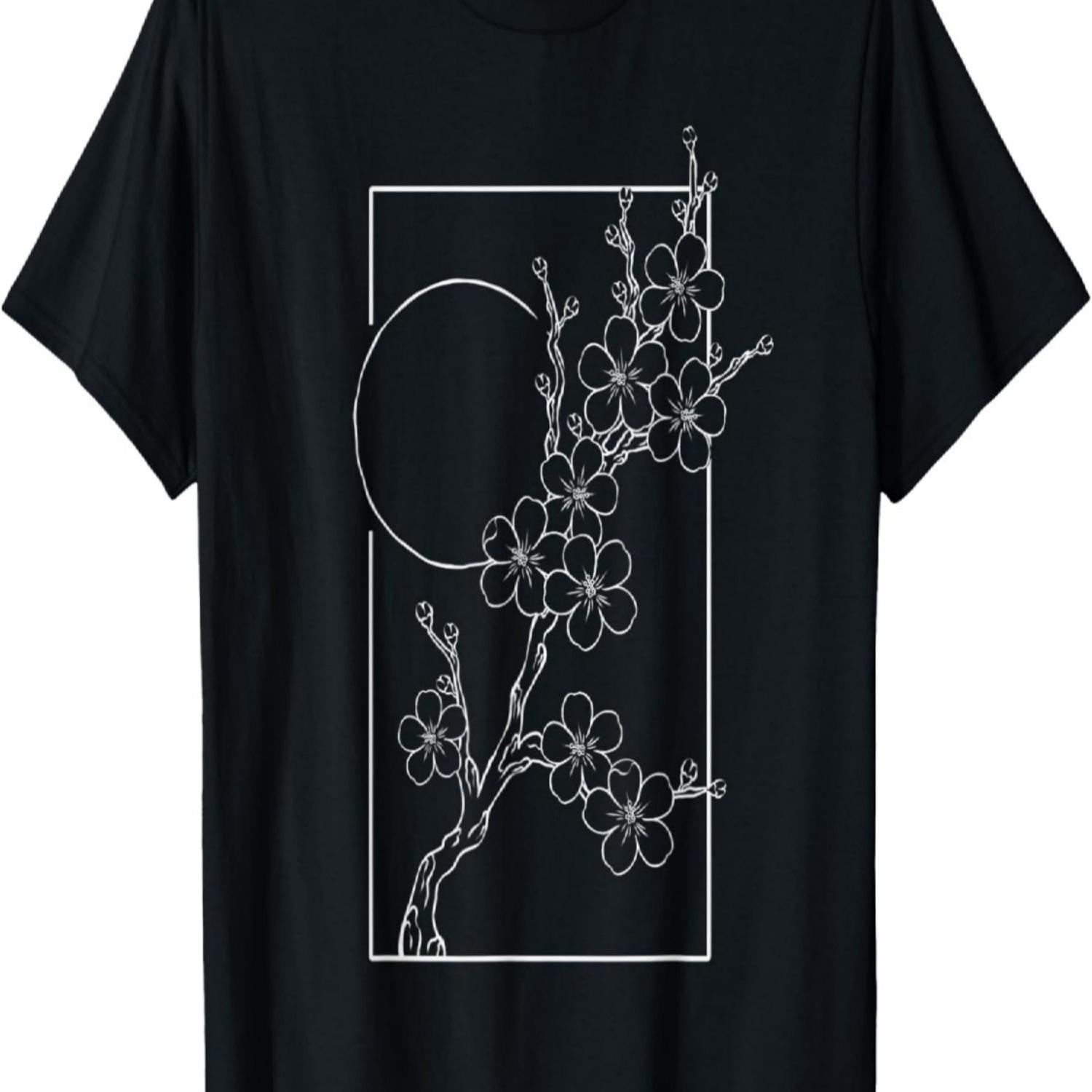 

Graphic Sun and Cherry Blossom T-Shirt S чёрный