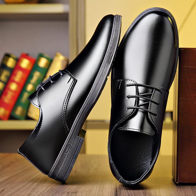 Soft leather soft sole youth British casual single shoes business dress men's leather shoes men's summer men's shoes bright leather wedding shoes