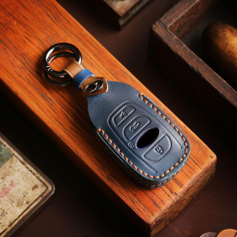Leather Key Case Cover for Subaru Forester Outback Legacy Car Keys Holder Protector