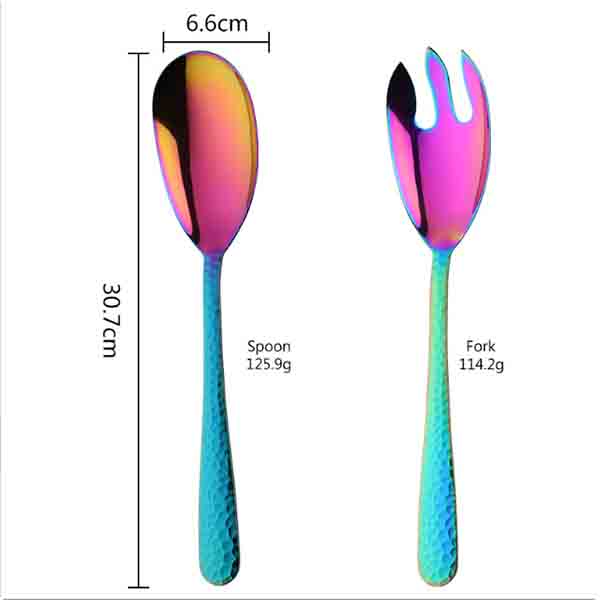 

Большой набор ложек и вилок для салата из нержавеющей стали для кухни, сервировки стола, пасты, столовых приборов из золота для общественного питания, инструментов для шведского стола разноцветный