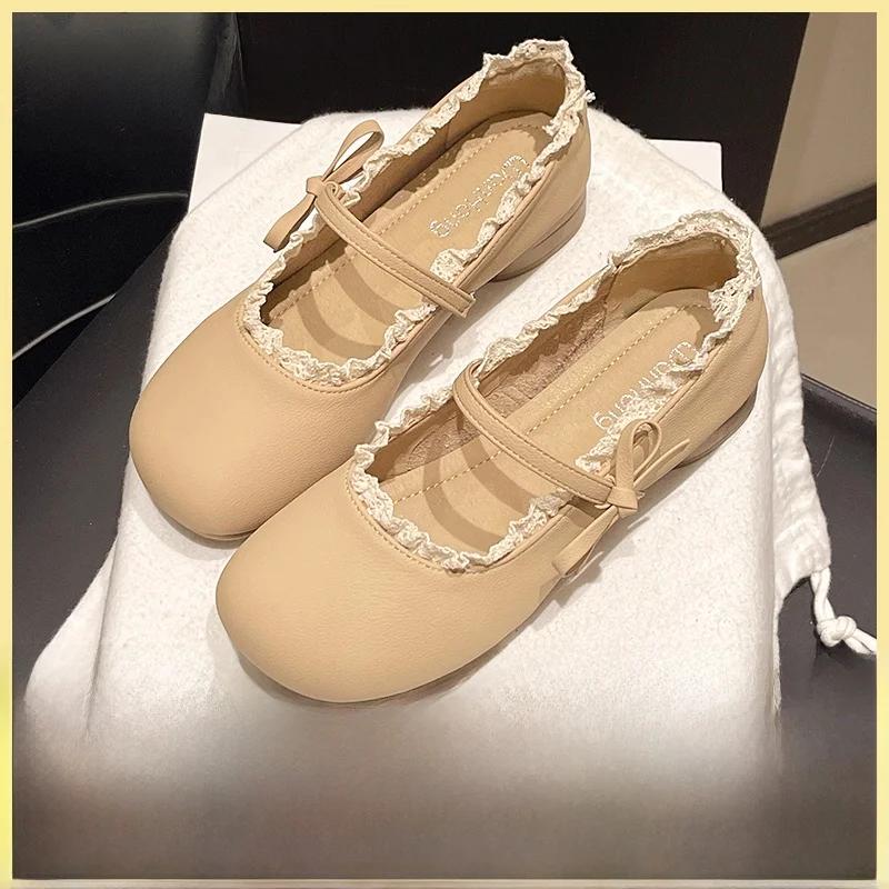 Low Heel Mary Janes Women's oes 2025 New Spring Summer Skirt Matching Evening oes Hollow out Knot Lace up Casua...