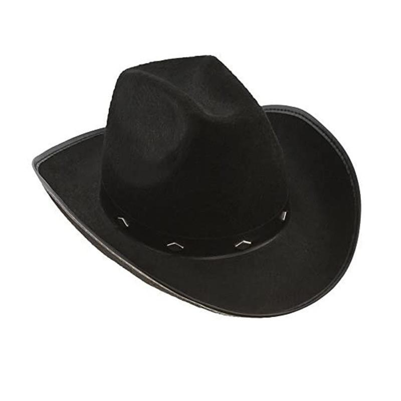 Pink Denim Cowboy Hat With Metal Rivets For Festival And Themed Events