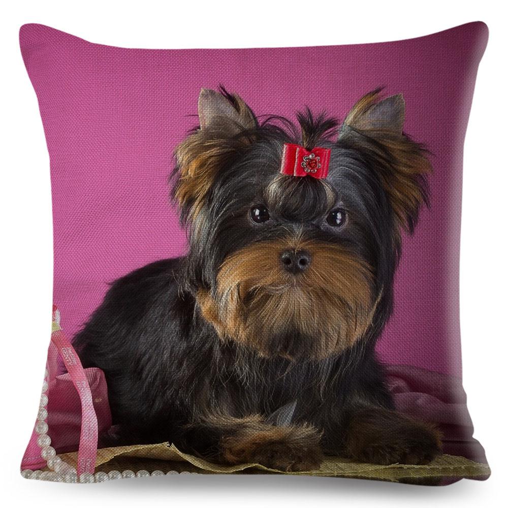 Cute MINI Dog Cushion Cover Decor Pet Animal Printed Pillowcase Polyester Pillow Case for Sofa Home Car Cm