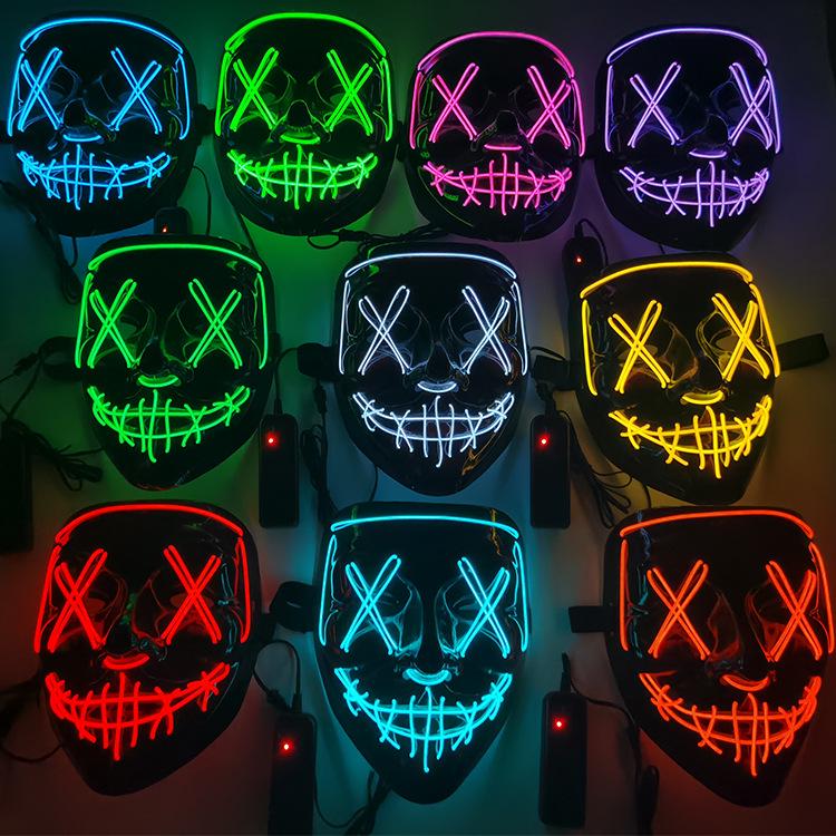 Black Luminous Halloween Mask for Party & Festival