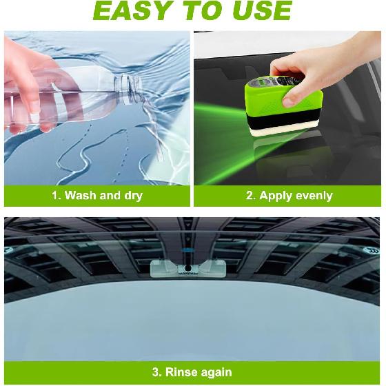 2Pcs Automotive Oil Film Cleaning Brush,Reusable Oil Film Cleaning Brush,Glass Cleaning Board,Oil Film Cleaning Brush,Car Glass Oil Film Cleaner For