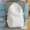 Schoolbag, cherry blossom pink Korean fresh school bag, Japanese princess versatile cute star print backpack, middle and high school backpack