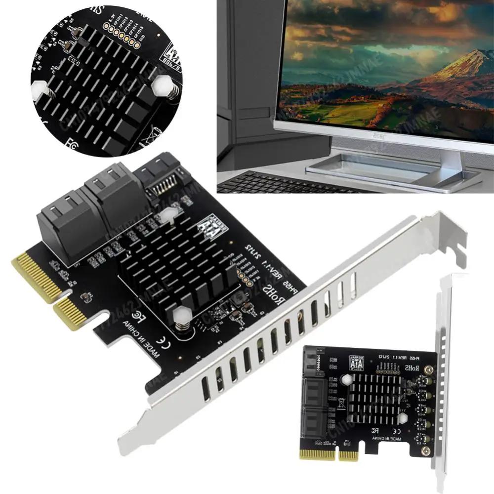 PCIe To 5-Port SATA3.0 Expansion Card Supports Cascaded Trim PCIe X4 To SATA3.0 Expansion Adapter Card for Windows/Linux/Mac OS