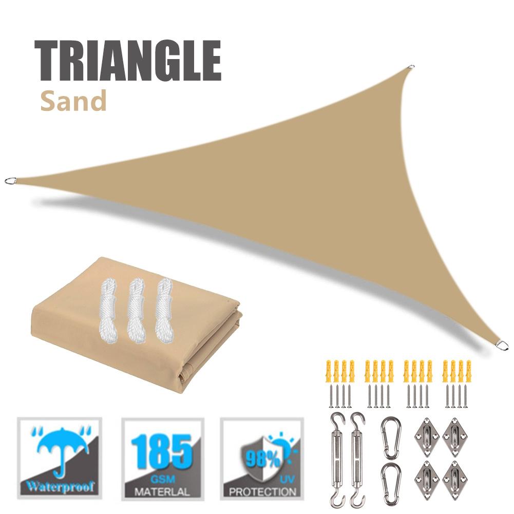 Wasserdichtes Dreieckiges Sonnensegel Vordach 98% UV-Block Sonnenschutz für Außenanlagen & Aktivitäten Hinterhofmarkise Campingzelte