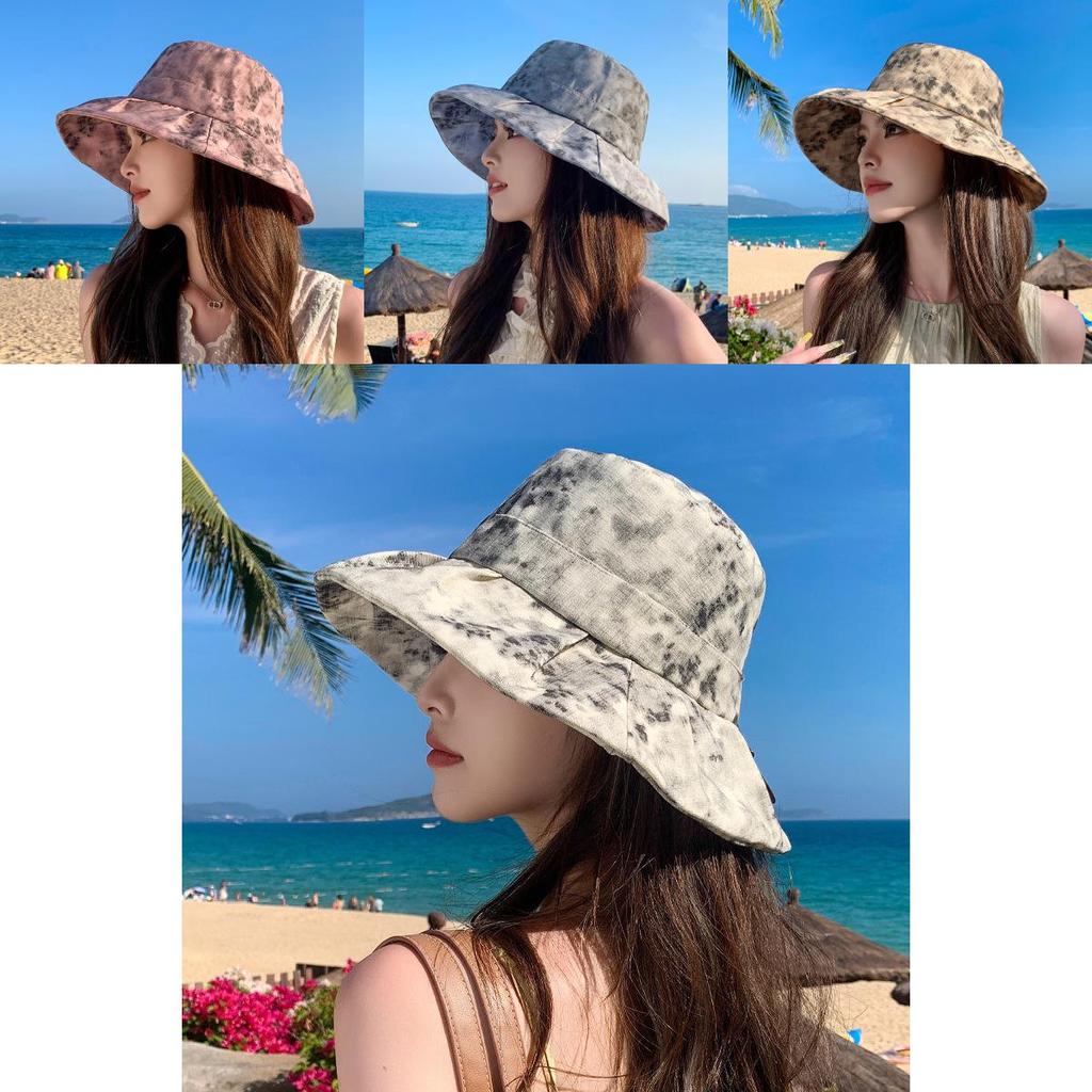 Summer Sun Protection Wide Brim Cap With Breathable Cotton Polyester Fabric For Outdoor Travelers