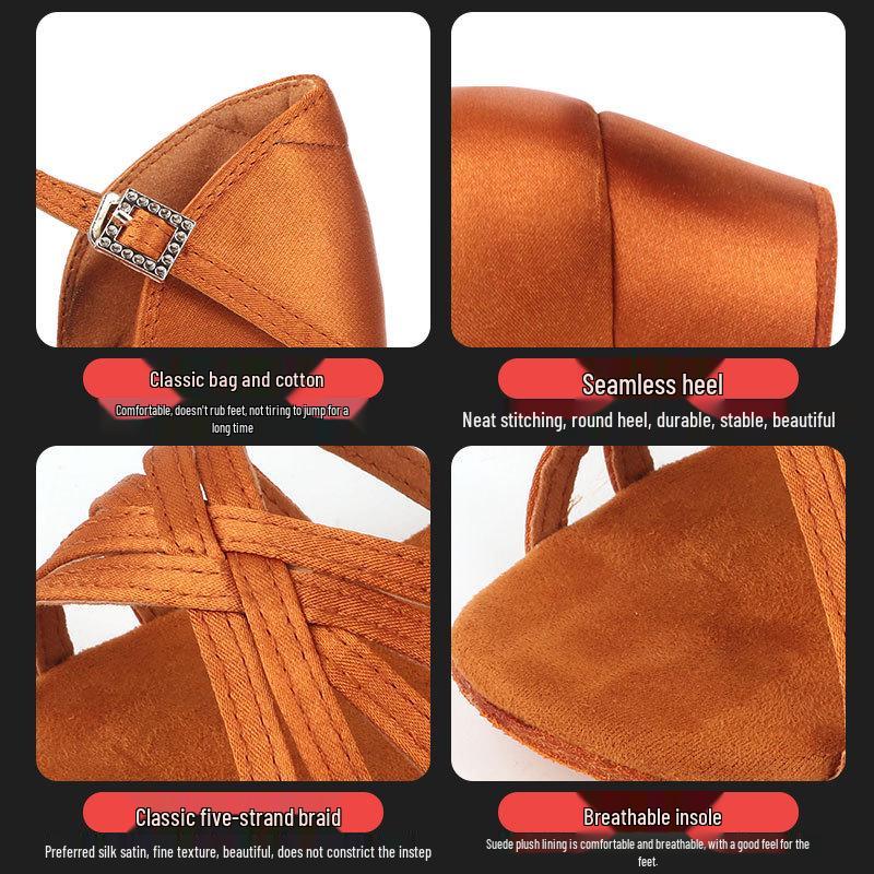 Professional Latin Dance Shoes for Girls and Adults - Mid To Flat Heel, Exam-Level Cha-Cha Shoes, White