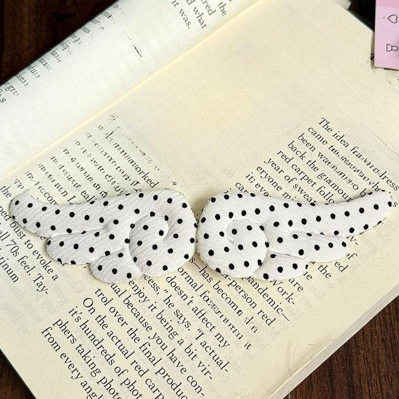 Korean Sweet Cute Dot Wings Fabric Hairclips for Women Girls Duckbill Clip Barrettes Hair Styling Accessories Hairpin Daily Wear