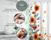 Thanksgiving Pumpkin Shower Curtain Orange Flower Butterfly Fall Pumpkin Watercolor Leaves Rustic Nature Autumn Fabric Bathroom