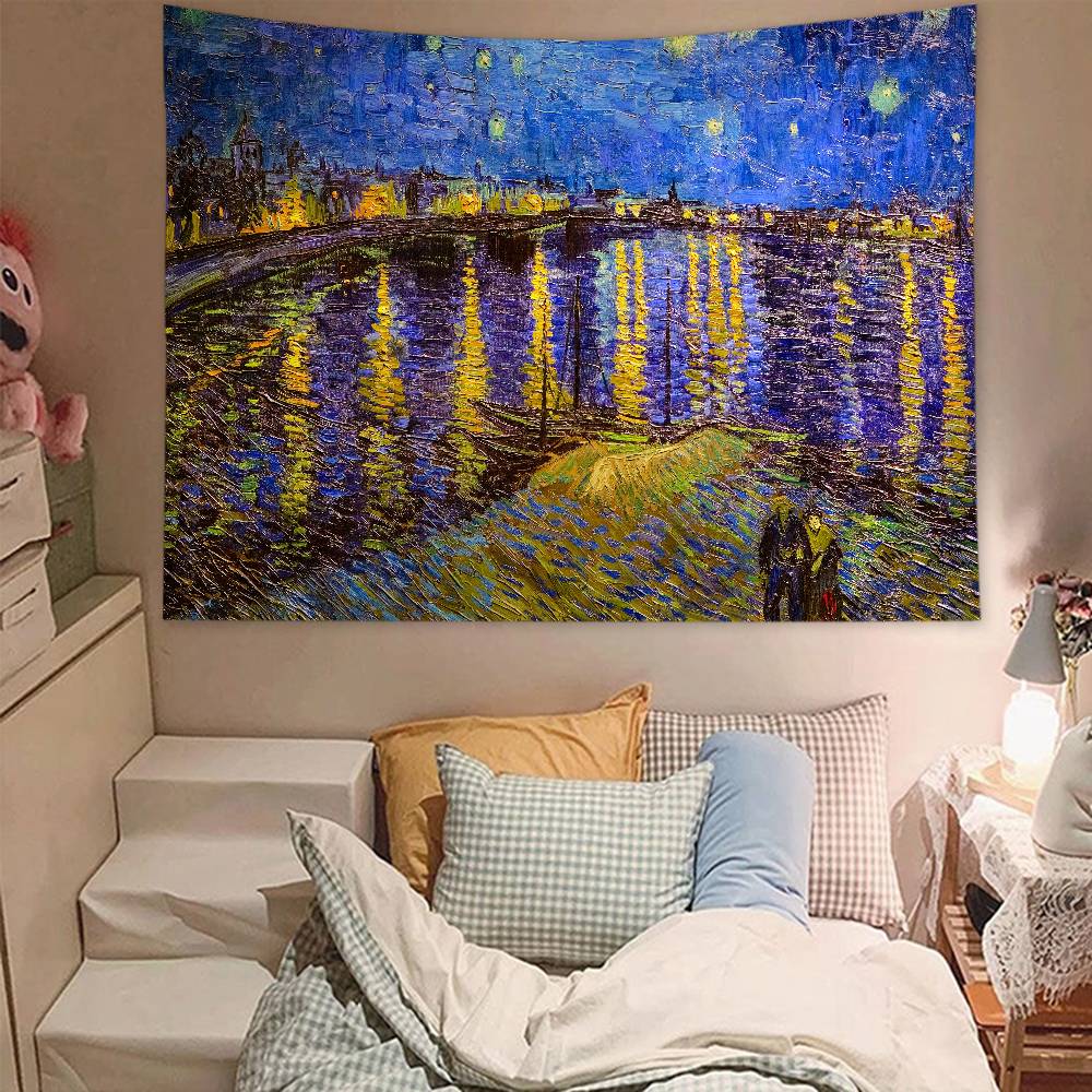 Van Gogh Paintings Printed Large Wall Tapestry Art Science Fiction Room Home Decor Decor Blanket