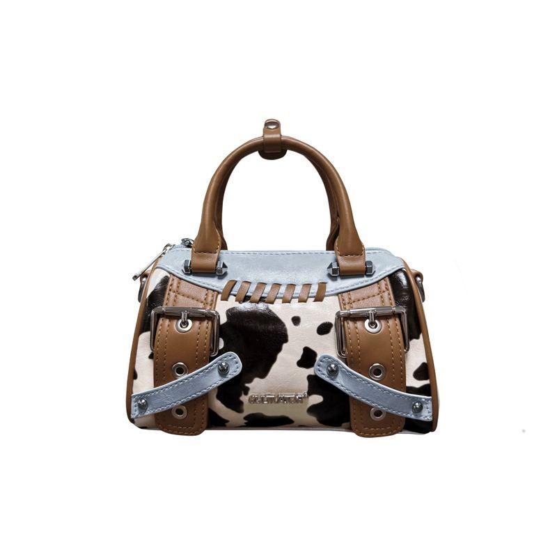 

Культиватор Оригинальная Ниша Универсальный Ретро Контрастный Цвет Пэчворк Молочный Узор Портативная Наплечная Сумка-Подушка 2025 Лето Blue (In Stock, brown crossbody strap)