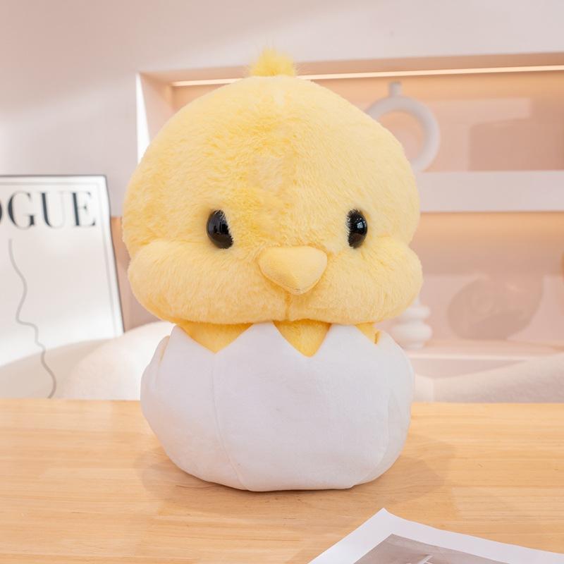 Cute Eggshell Chick Throw Pillow Plush Toy Doll Yellow Chick Hen Doll Children's Doll