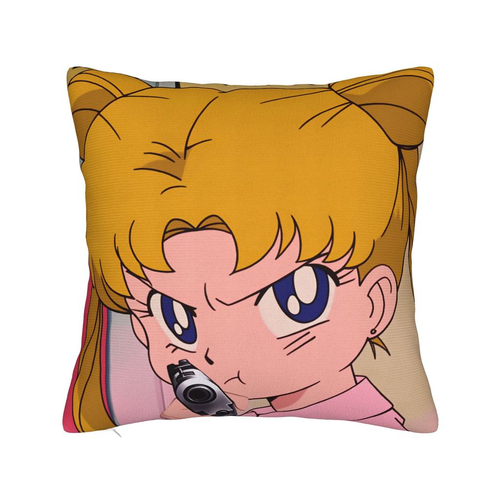 Sailor Moon Kawaii Meme Pillow Case Soft Pillow Cover Vintage Pillowcases For Sofa Home Decoration