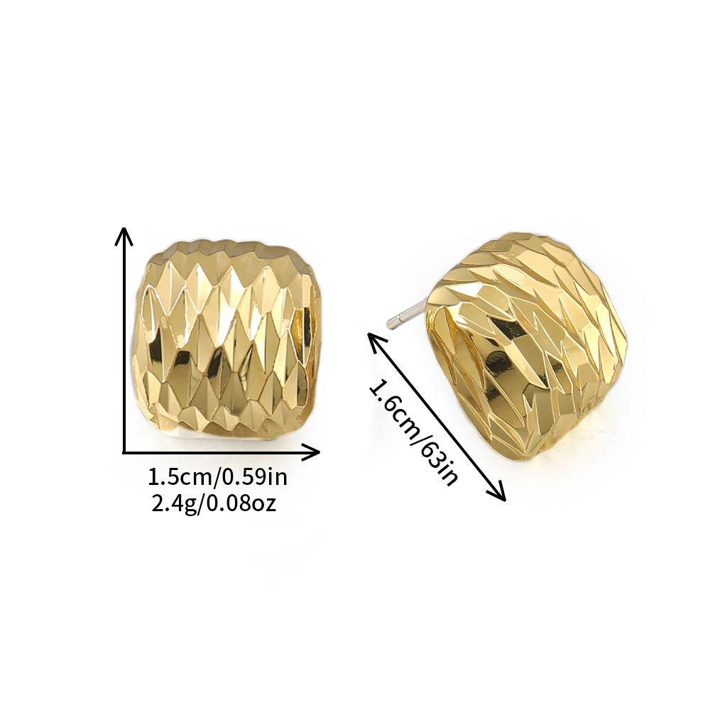 GEMCHIC Women s Geometric Diamond Cut Gold Hoop Earrings and Studs Set
