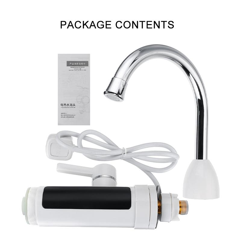 3000W Instant Tankless Electric Hot Water Heater Faucet  Temperature Display Kitchen Instant Heating Tap Water Heater With LED