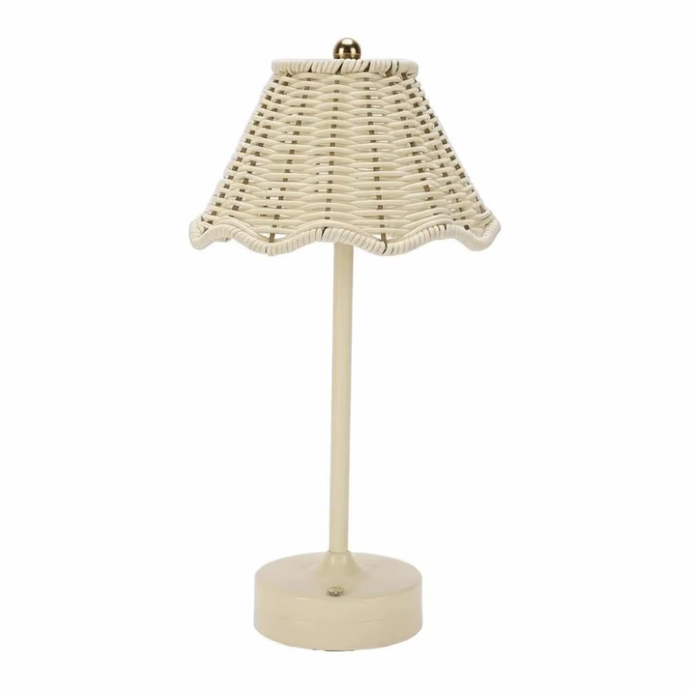 Touch Sensor Rattan Desk Lamp Adjustable Brightness LED Night Light Bedside Light