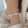 Sterling Silver Personalized Pearl Bead Bracelet for Women - Simple, Fashionable, Stackable Geometric Hand Jewelry.