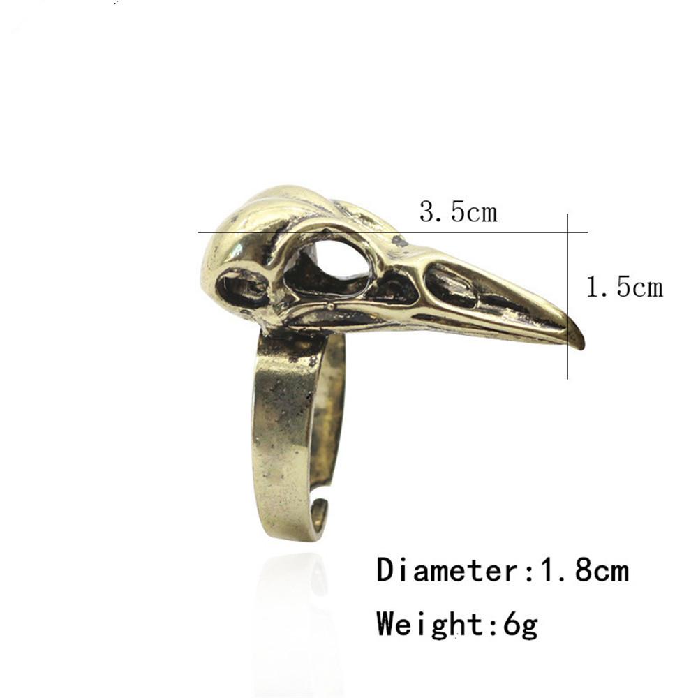 Viking Odin Raven Skull Ring Gothic Nordic Bird Punk Rock Skeleton Men's Rings Wicca Pagan Talisman