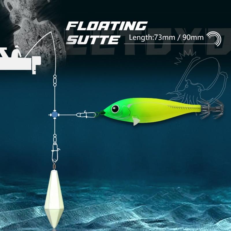 73/90mm Squid Jigs Floating Fishing Lures Cuttlefish Baits Squid Jigs Baits Night Fishing Lures Glow Baits