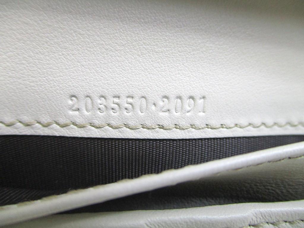 Authentic GUCCI Beige GG Canvas White Leather Heart Motif Flap Wallet #a710  Refurbished