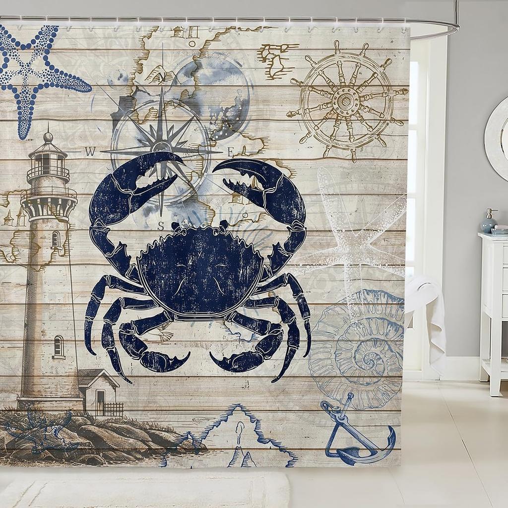 Funny Swimming Dog Fabric Shower Curtain Cute Pet Shower Curtain for Kids Ocean Theme Bathroom Waterproof Accessories with