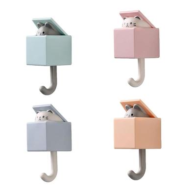4 Stück süße Katzen-Schlüsselhaken, Raumdekoration, Kleiderhaken, wandmontierter, adaptiver Haken, Katzen-Maus-Haken für Mantel, Schal, Handtuch, Mütze, Schlüssel, für Wanddekoration