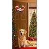 Sitting Santa Claus Linings for Christmas Doors Christmas Decorations 2025 Santa with Puppy Door Cover Indoor And Outdoor Decors