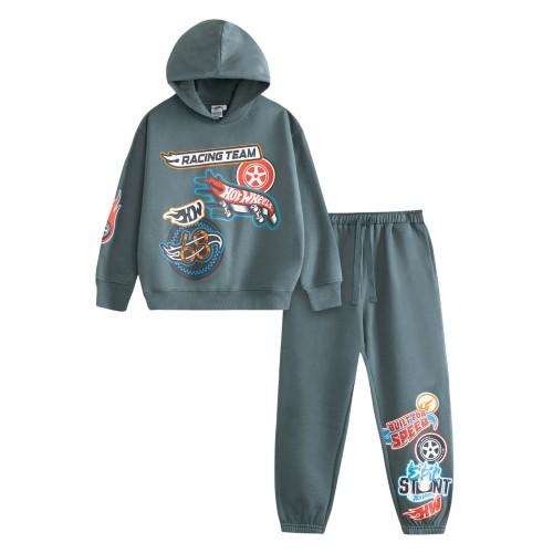Hot Wheels Boys Printed Hoodie And Joggers Set