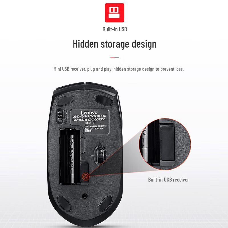 Lenovo KN101 Wireless Keyboard and Mouse Combo