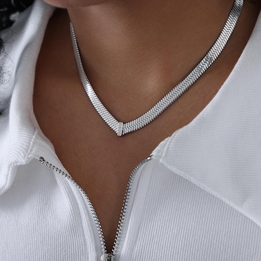 Stal Nierdzewna 316L Naszyjnik Łańcuszkowy Dla Kobiet Pozłacany 18k Inkrustowany Cyrkonem Hip-hopowy Rockowy Styl Grube Naszyjniki