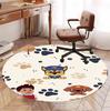 PAW Patrol Pattern Round Rug, Indoor/Outdoor Mat, for Picnic, Gameroom, Bedroom, Office, Living Room, Home Decor Carpet, Birthday Gift