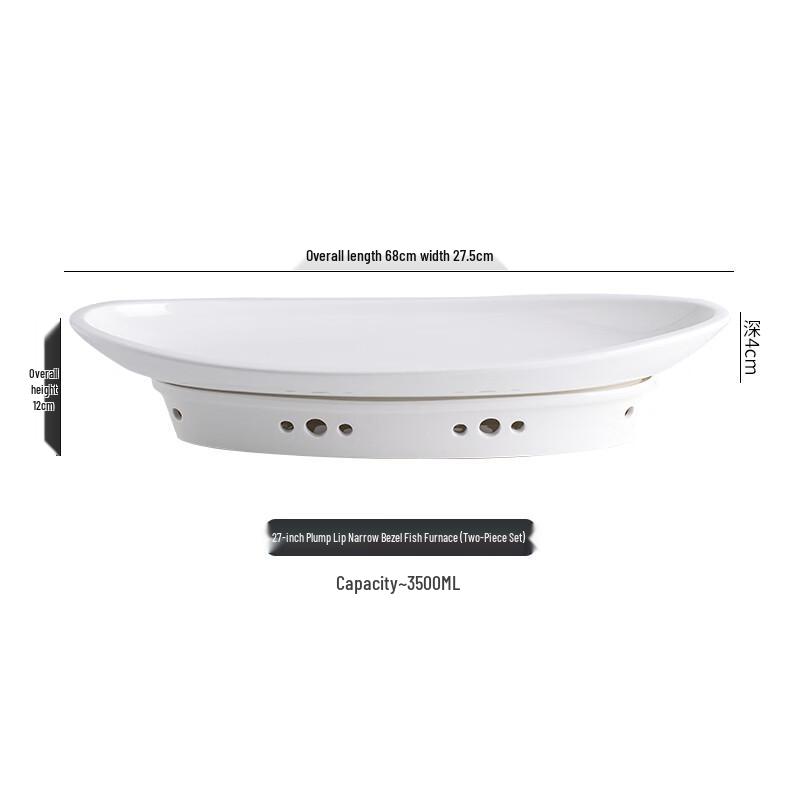 

Large Ceramic Candle-Heated Fish Serving Plate