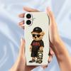 For iPhone 17 Case Cool Bear Pattern Printing Straight Edge TPU Phone Back Cover