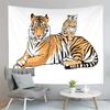 Cartoon Tiger Tapestry Cute Big Eyes Pink Paws Tiger Cub Tapestry Art Home Living Room Bedroom Decor Tapestries for Girls Boys