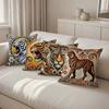 Stylish Tiger-Patterned PillowcasesSuitable for Sofa Car Bedroom Decorative Cushion Cover Pillow Cover
