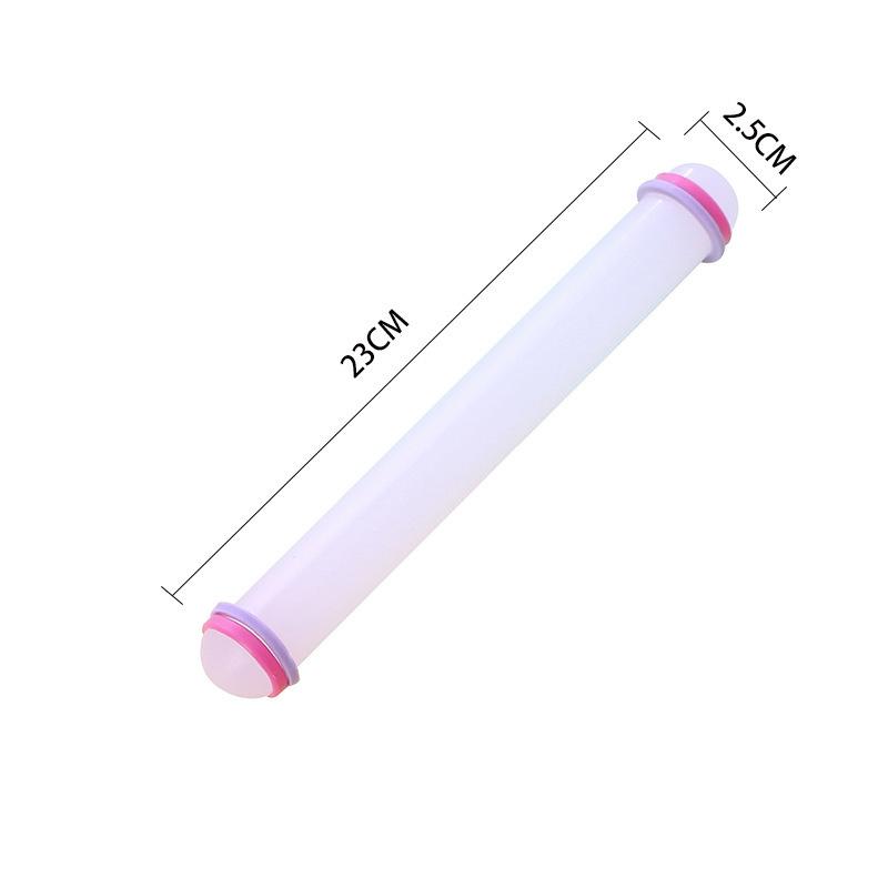 1Pc Plastic Rolling Pin 9-inch Non-Stick Fondant Pastry Roller For Cakes Gum Paste Dough & Cookie Making Baking Tool