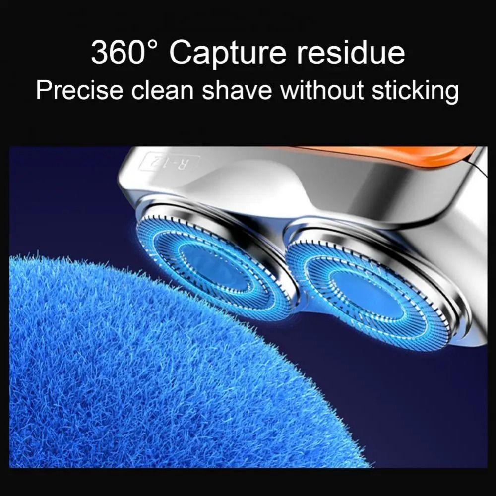 Magnetischer Tragbarer Rotationsrasierer Doppelkopf Barttrimmer Glatter Elektrischer Rasierer für Männer Geschenke