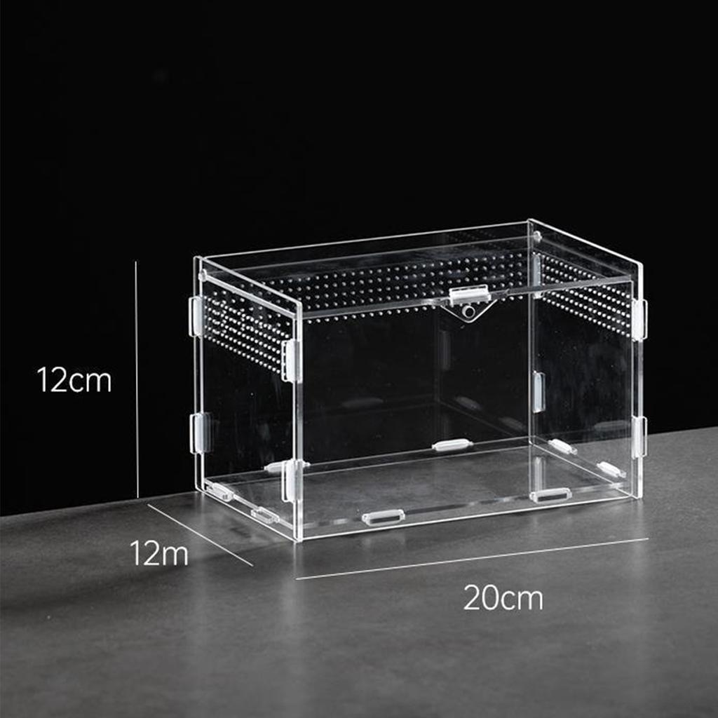 Acrylic Transparent Reptile Terrarium Breeding Box Turtle Cage Nano Arboreal Tarantula Enclosure Dearded Dragon Reptiles Habitat