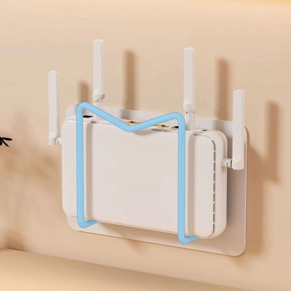Versatile Wall-Mounted Router Holder Multi-Purpose with Practical Hooks Storage Shelf No-Drill Router Storage Rack Home