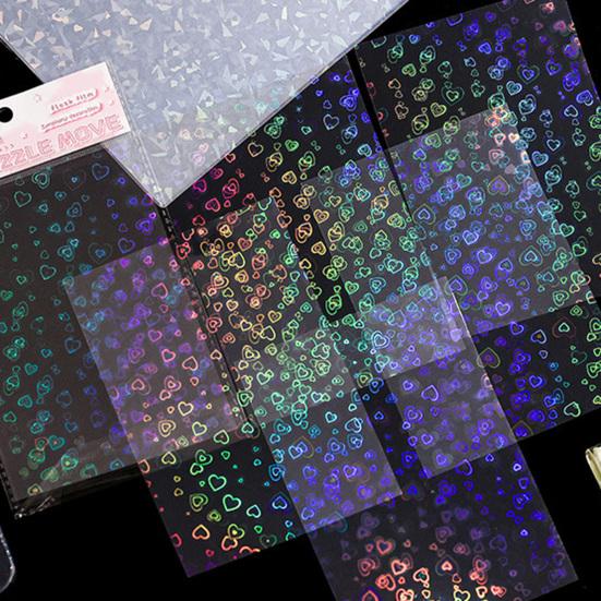 6 Blatt Irisierender Traum Holografischer Aufkleber für Journale Wasserdichte Scrapbooking-Aufkleber Transparenter Untergrund für Collage Versiegelung Dekoration