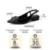 French simple temperament rhinestone square buckle pointed sandals women's 2025 summer new outer wear with skirt fashion shoes