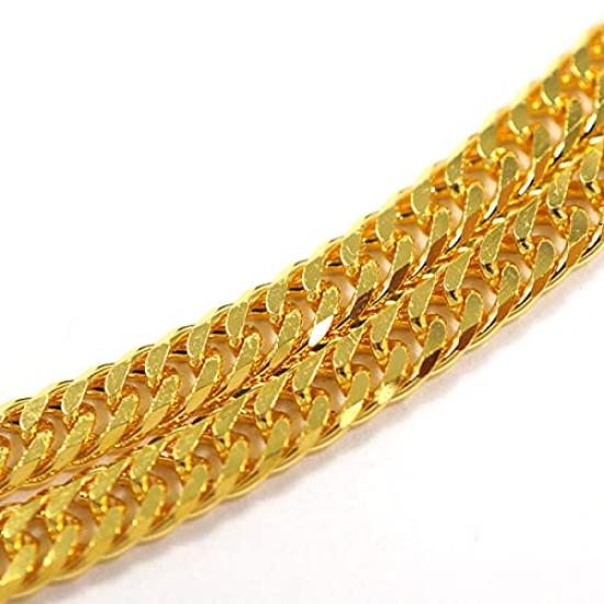 Colier Kihei din aur pur K24 cu 6 fețe, 50 cm, 10 g, certificare Mentă, gravat, lanț Kihei din aur de 24K cu 6 fețe, pentru bărbați și femei, unisex, dublu, cu 6 fețe, fabricat în Japonia