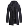 Cortavientos de Lana de Estilo Europeo para Hombre con Doble Cuello – Cremallera Vertical, Grueso Talla Grande para Otoño/Invierno.