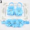 Cute Newborn Baby Infant Girl Rose Flower Headband + Barefoot Ring Sandals Shoes