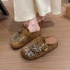 Retro Bun-style Half-trousers Women's Shoes - New Style, Thick-soled Shoes