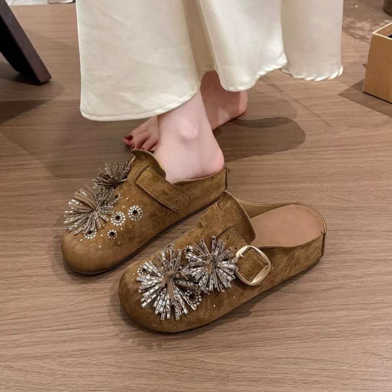 Retro Bun-style Half-trousers Women's Shoes - New Style, Thick-soled Shoes