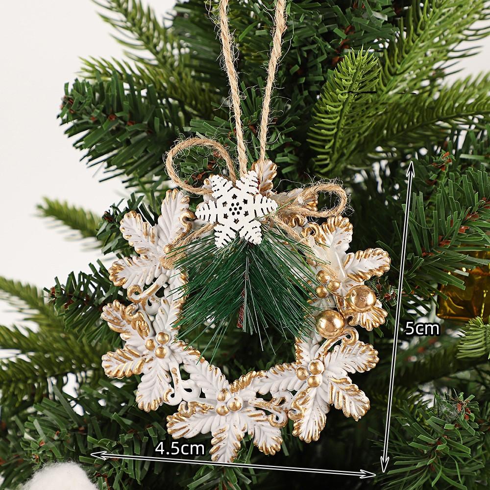 Christmas Pendant Easy To Hang Snowflake Home Decoration Christmas Tree Pendant Champagne Color Hanging Decor For Christmas Tree